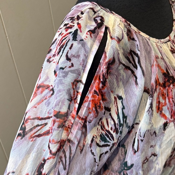 IRO Women’s 40/Large Abstract Sheer Cut Out Blouse